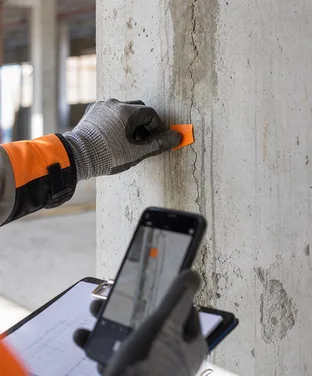 Site issue being documented during a construction inspection.